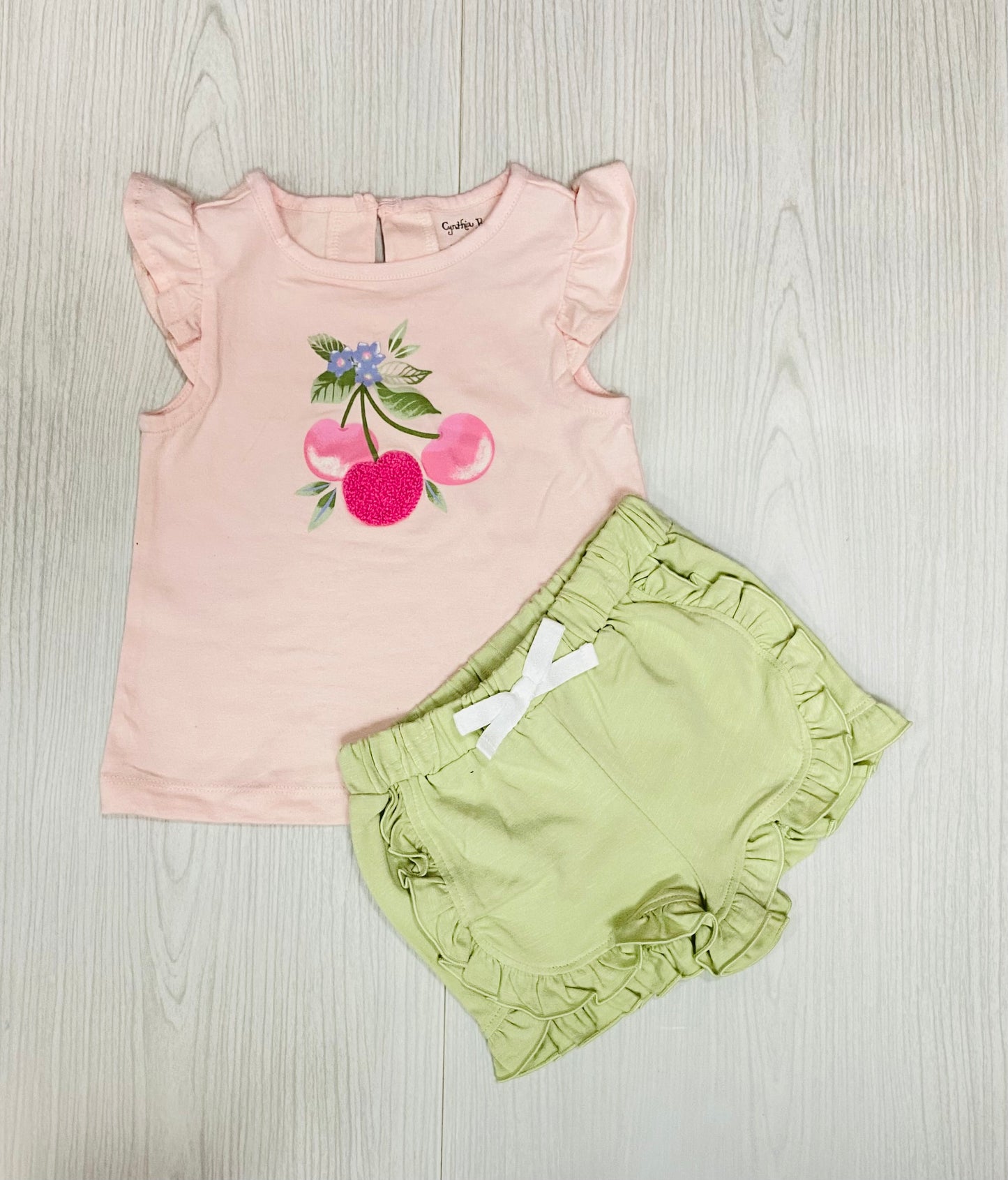 Set 4 piezas bebe niña cerezas
