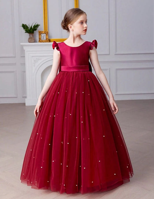 Vestido rojo evento gala niña