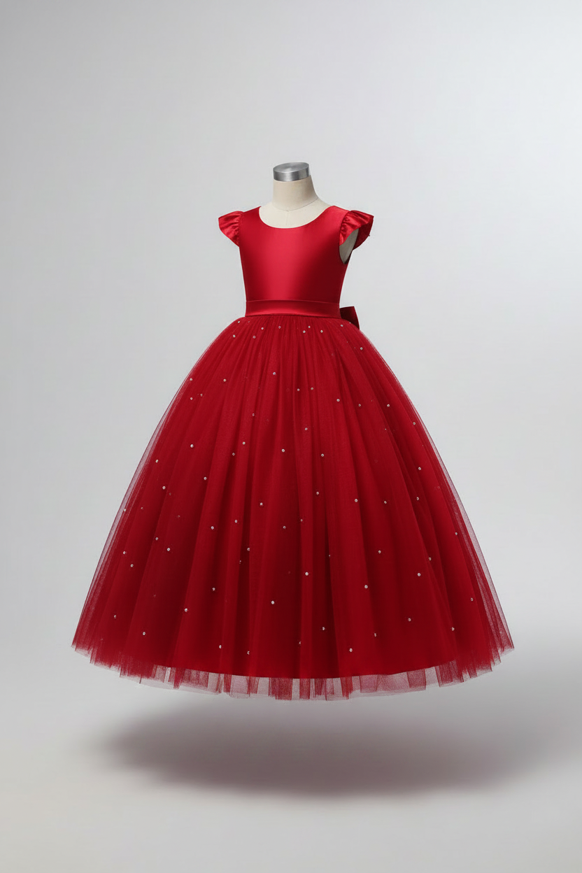 Vestido rojo evento gala niña sk2401117605781978