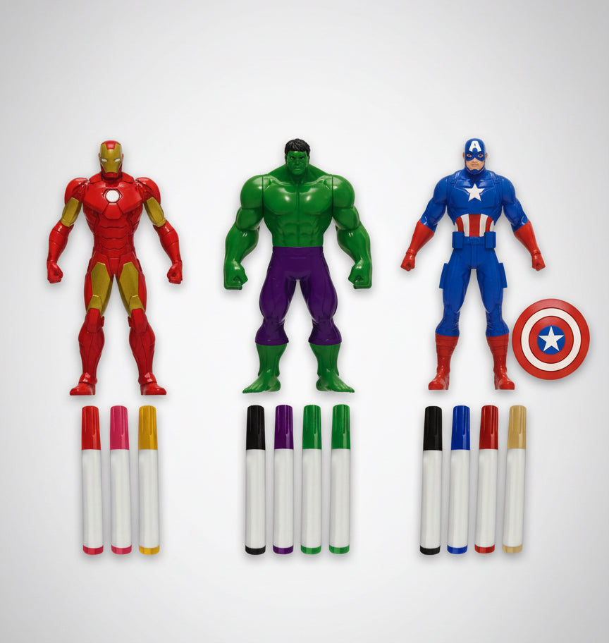 Juguete figura pintar avengers MT-ICH-PNM niño iron man hulk super man