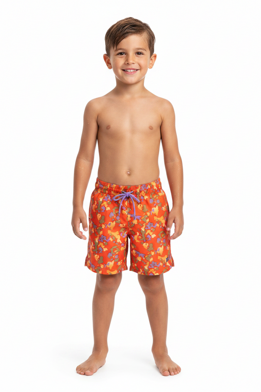 Calzoneta Short traje de baño anaranjado Niño promo 4x1000