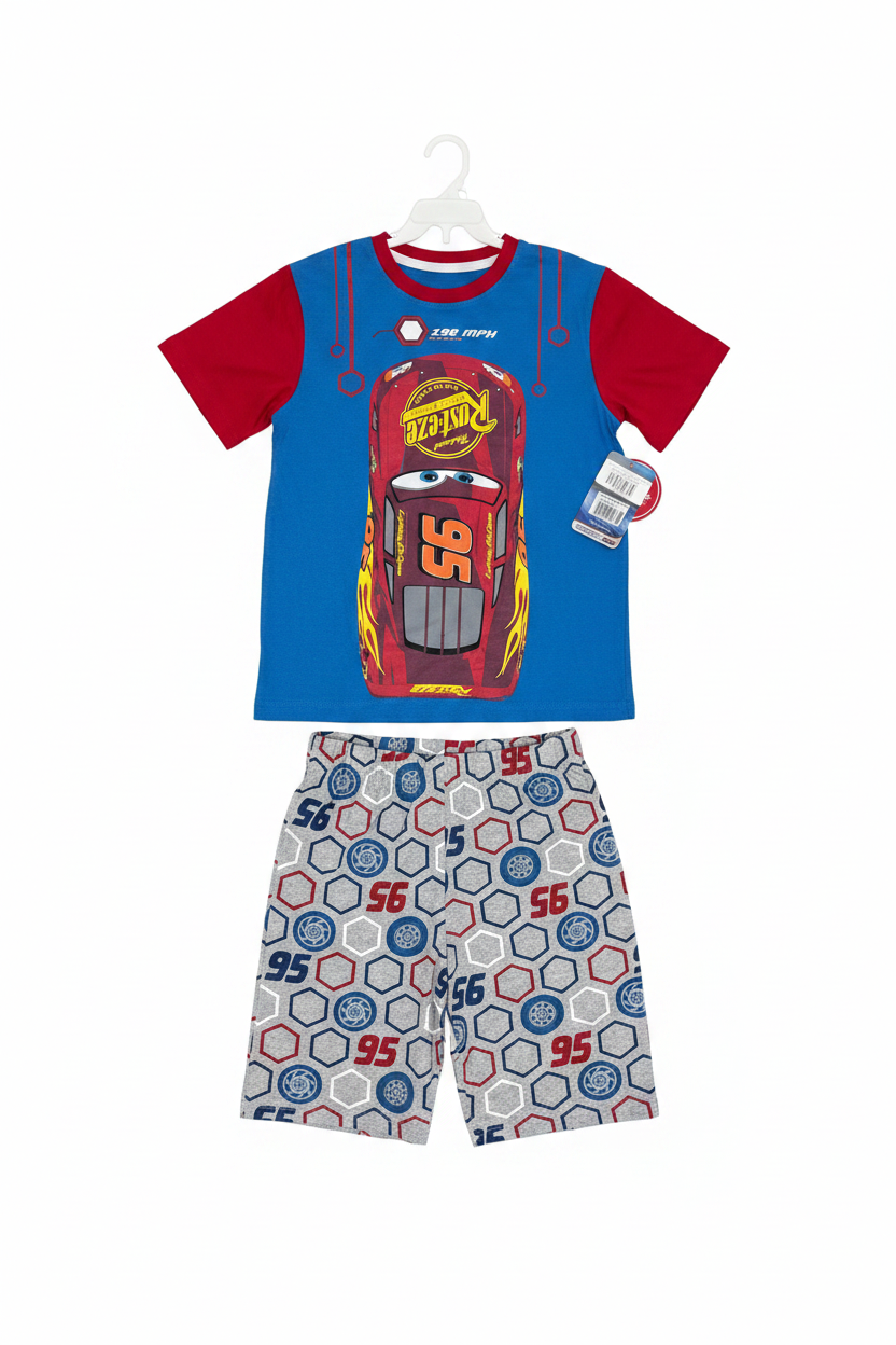 Set 2 piezas rayo McQueen cars short  camisa azul rojo niño A3-C3-127N 490390 promo 3x1000