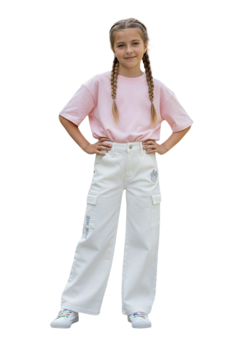 Pantalon jeans blanco niña Minnie MM-2517