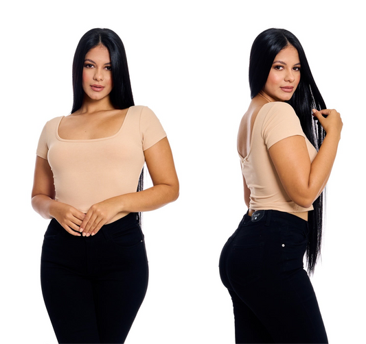 Camisa dama blusa beige CTD1170-41 390290