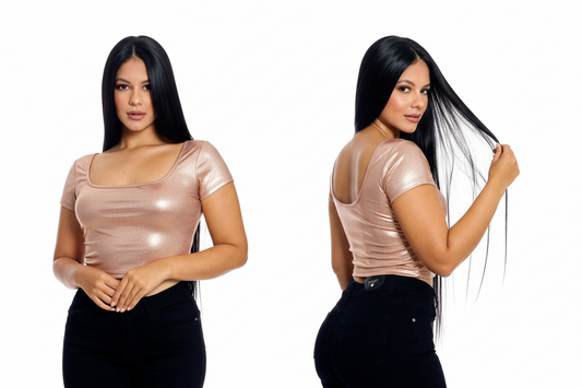 Camisa dama blusa oro rosa CTD1170-41 390290