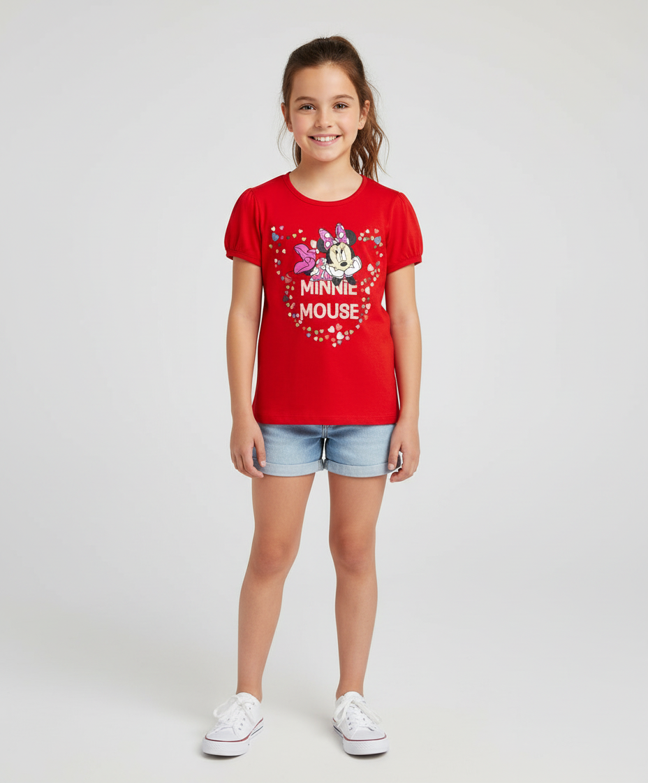 Camisa roja niña Minnie Disney MM-2452 promo 3x1000