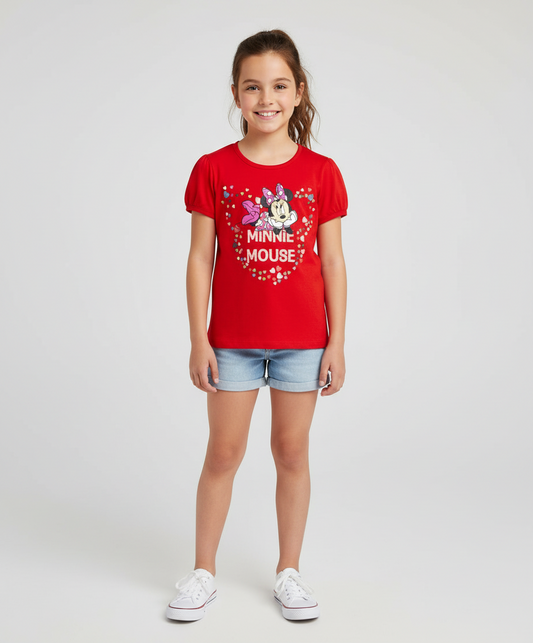 Camisa roja niña Minnie Disney MM-2452 promo 3x1000