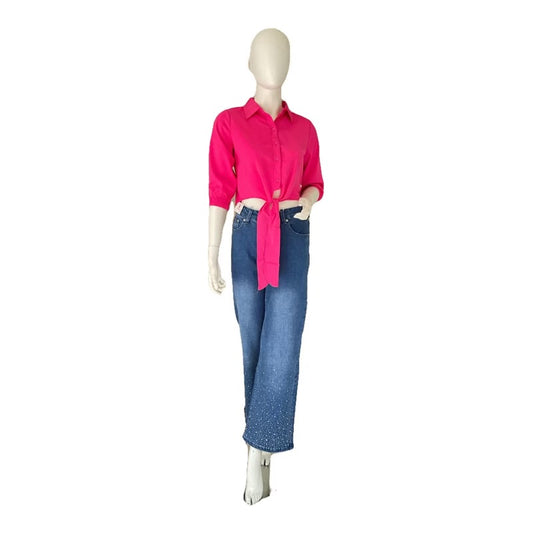 Camisa con mangas dama PR1-734 rosado fucsia 490390 promo 3x1000