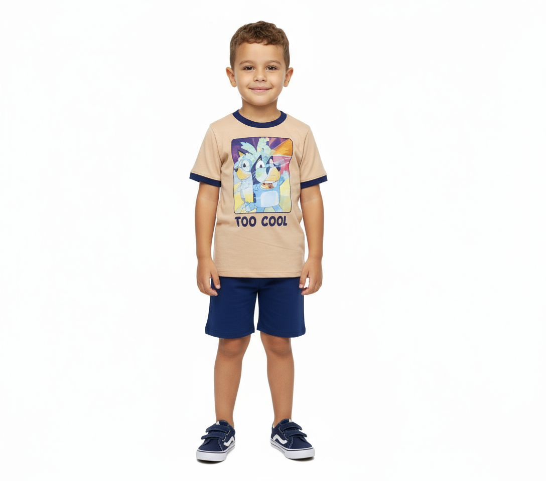 Set 2 piezas short camisa Bluey niño
