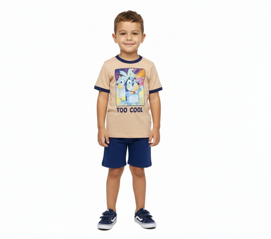 Set 2 piezas short camisa Bluey niño