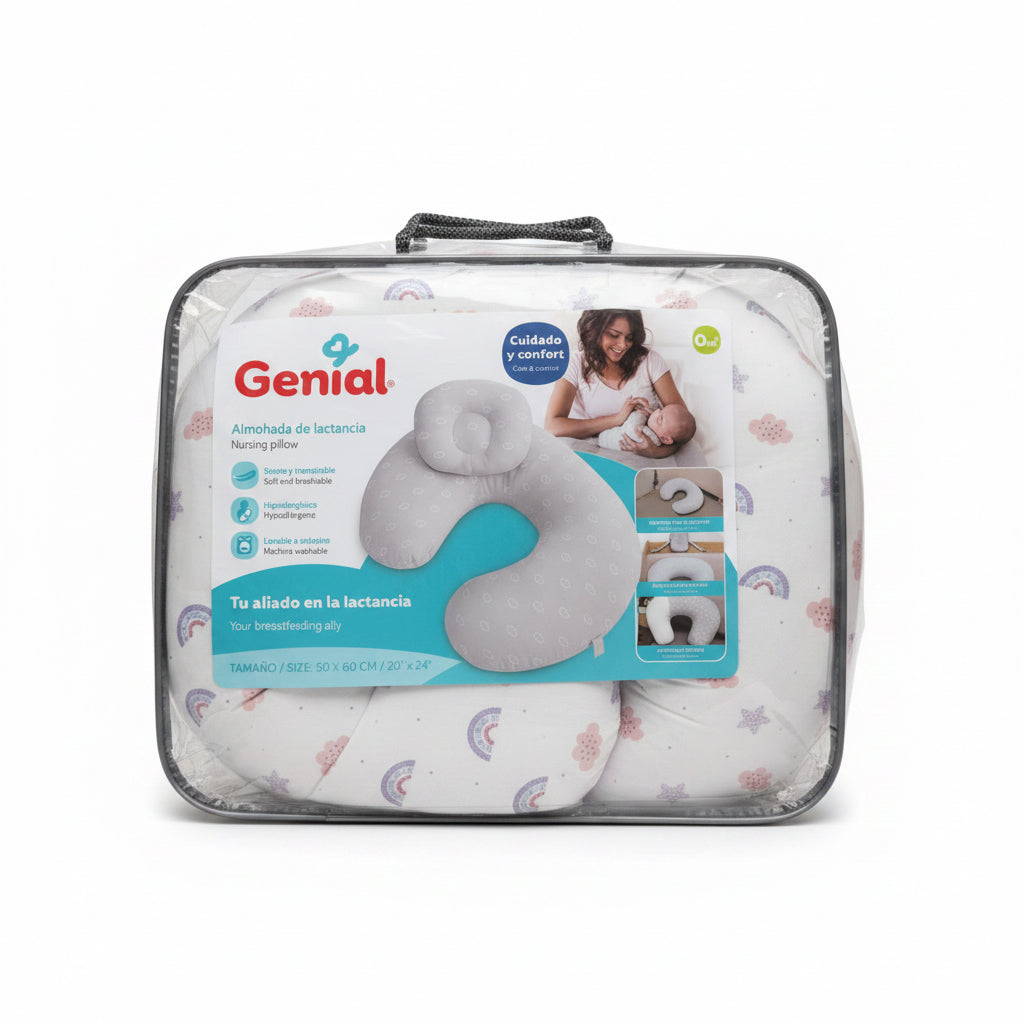Dona almohada para lactancia genial bebe niña NB arcoíris