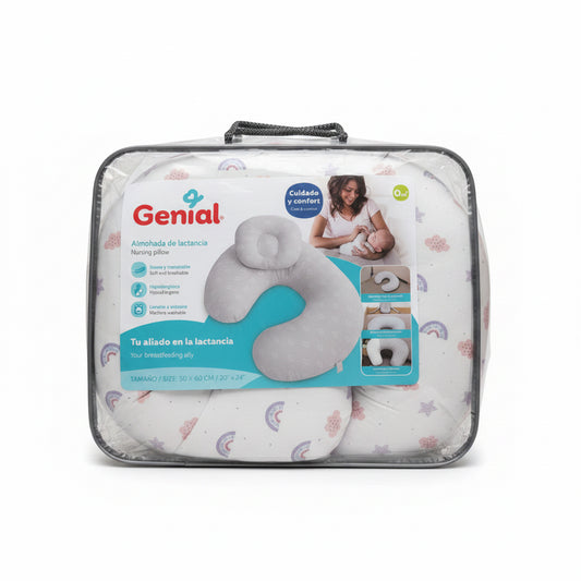 Dona almohada para lactancia genial bebe niña NB arcoíris