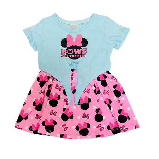 Vestido verde rosado  Minnie Disney bebe niña