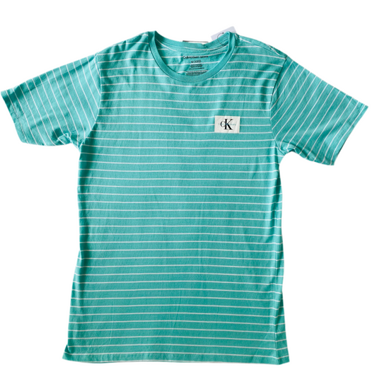 Camisa verde rayas blancas Calvin Klein niño