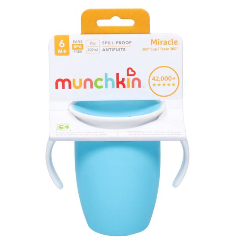 Vaso antiderrame azul celeste munchkin bebe 7oz