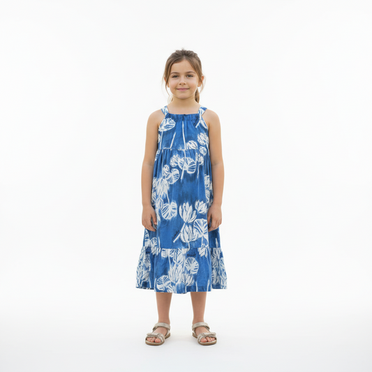 Vestido niña azul flores quimby 34157-FLO980 revuelos promo 2x1000