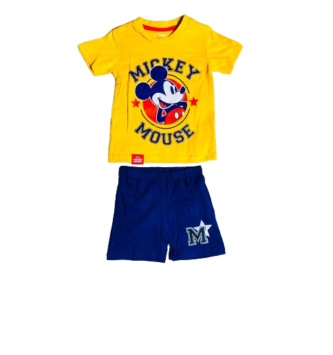 Set conjunto 2 piezas Mickey camisa amarilla bebe niño
