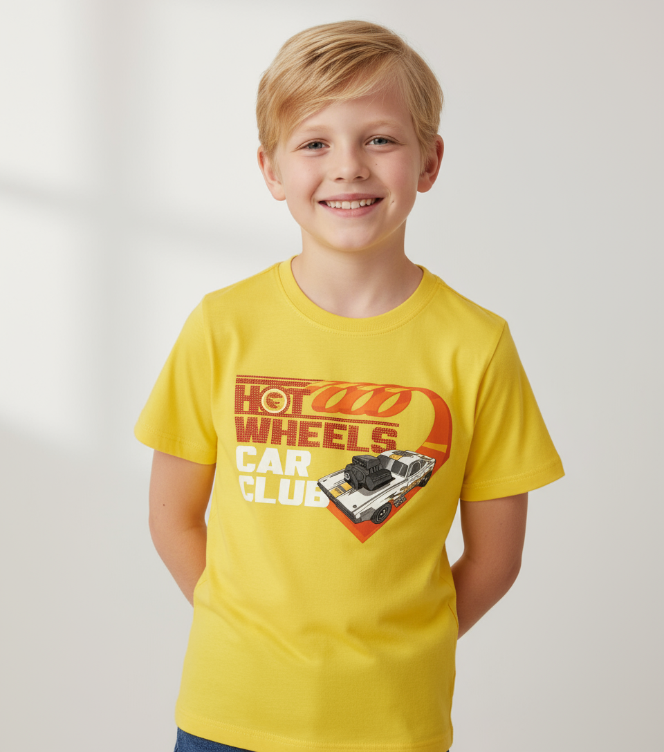 Camisa amarilla niño Hotwheels Disney HW-91428