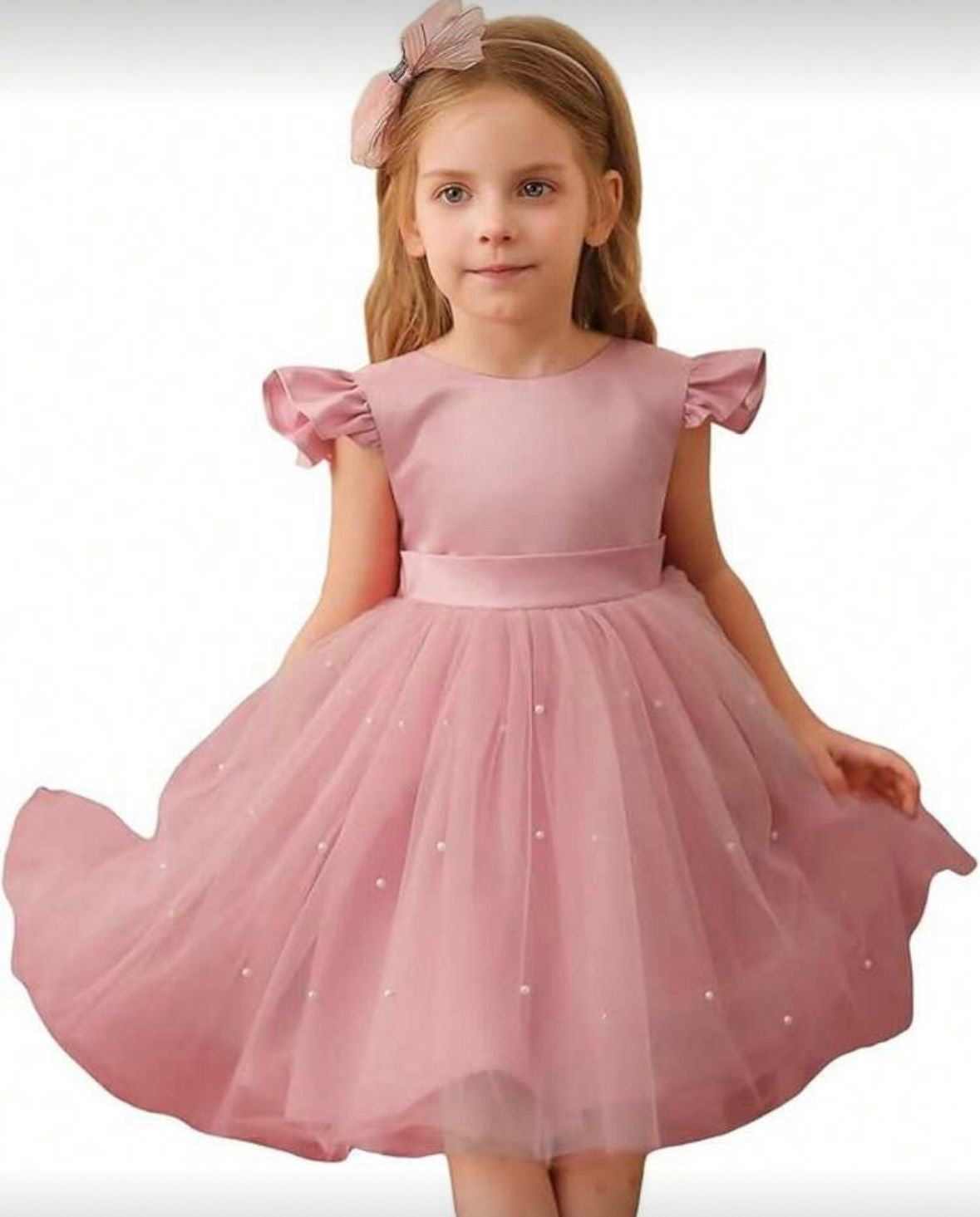 Vestido rosado evento gala niña