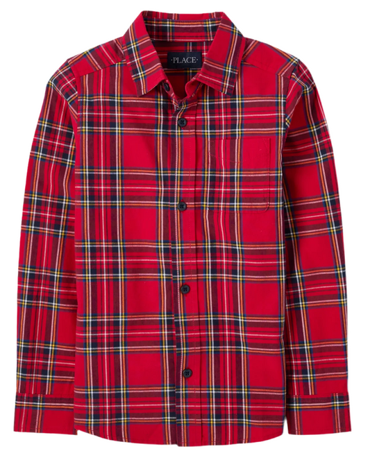 Camisa roja cuadros Childrens place niño formal ROJO NEGRO AMARILLO  88678384