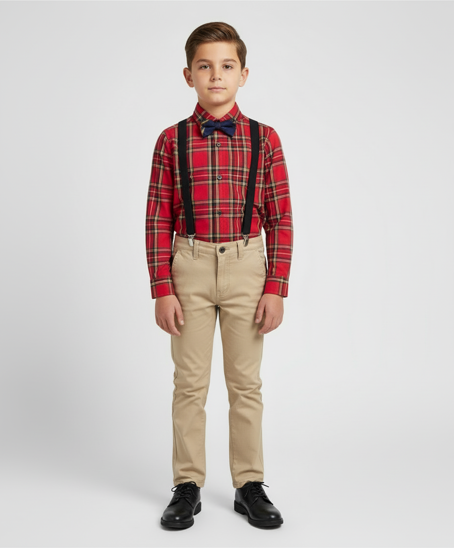 Camisa roja cuadros Childrens place niño formal ROJO NEGRO AMARILLO  88678384