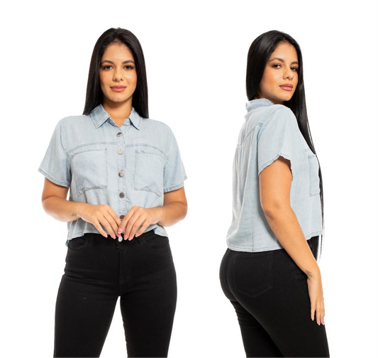 Camisa dama jeans azul claro CTP1183-37 590490 promo 2x1000