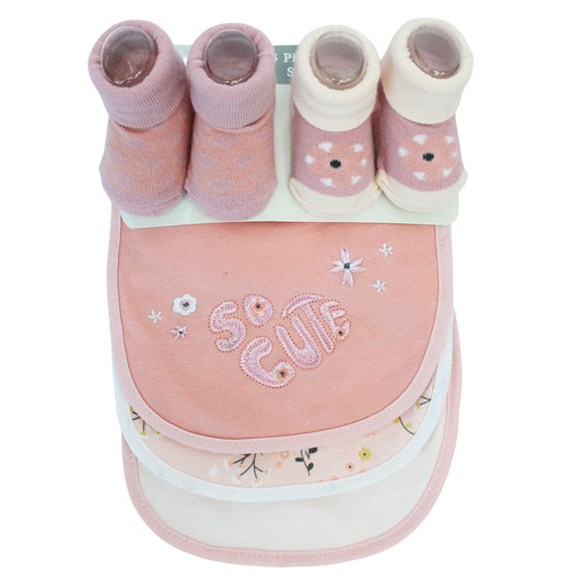 Set 5 calcetines baberos rosado bebe niña Tinytots FD51928