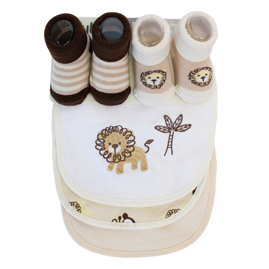 Set 5 calcetines baberos café bebe niño Tinytots FD51933