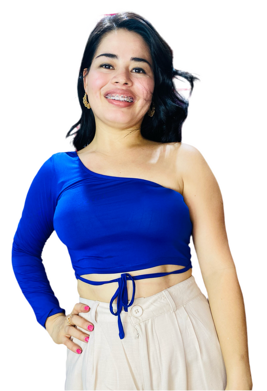 Camisa una manga larga mujer dama Intrigue INT1-670 azul 390290 promo 4x1000