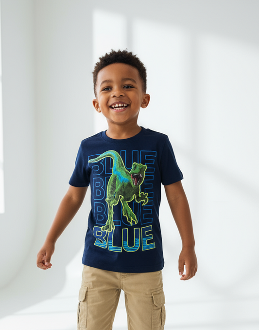 Camisa azul oscuro dinosaurio niño Jurassic World JW-0506 Disney