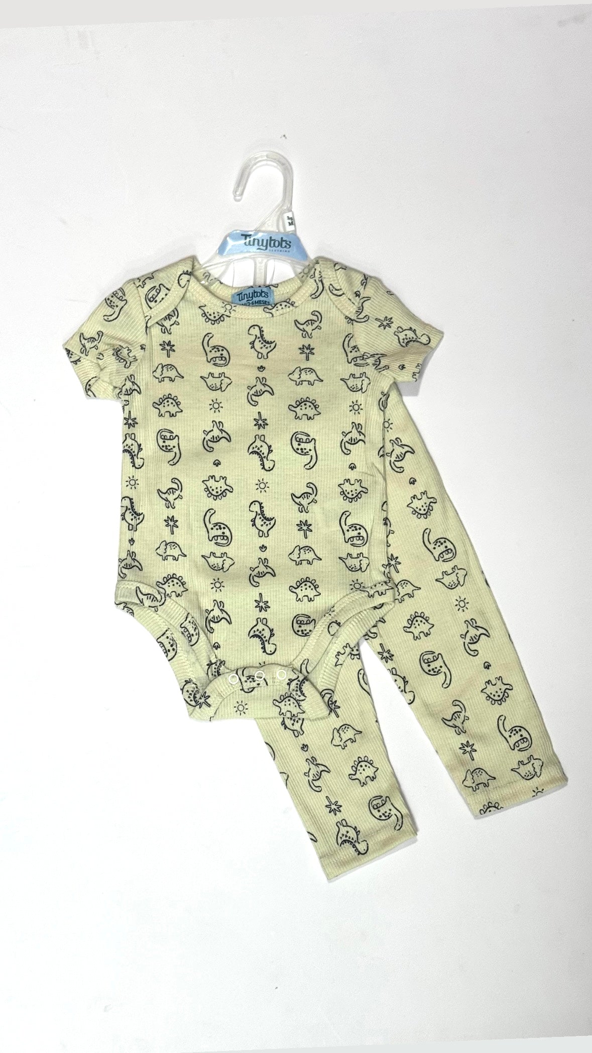 Set 2 piezas mameluco pijama beige bebe niño Tinytots AP15067
