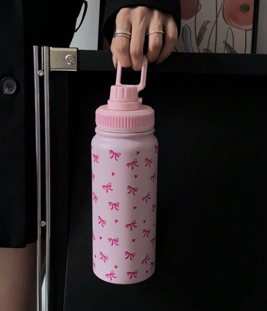 Termo Termico rosado chongos moños 1000ml