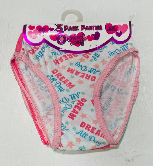 Set 6 piezas ropa interior panties niña