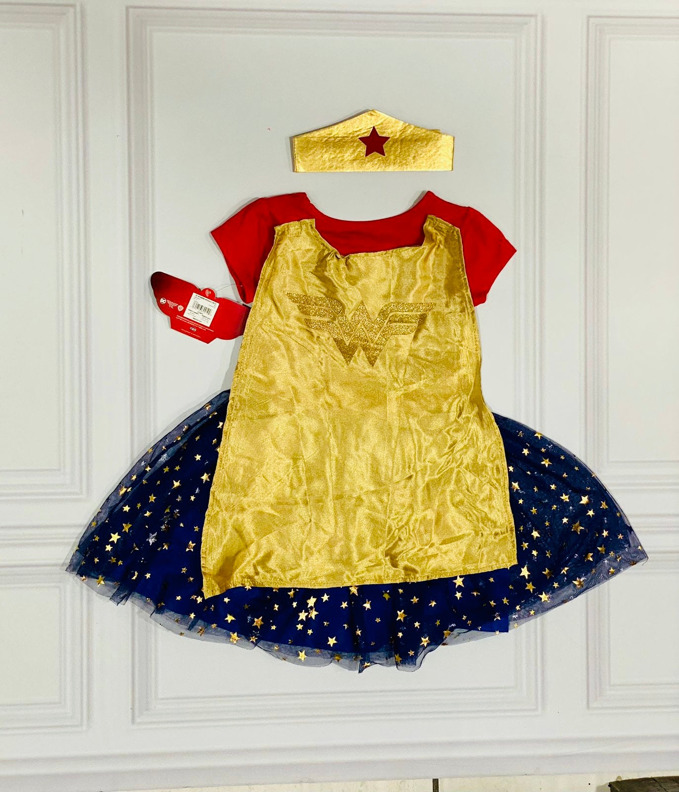 Vestido disfraz mujer maravilla con capa