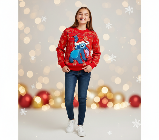 Sueter navideño niña rojo stitch B1-STI-T028T 590490