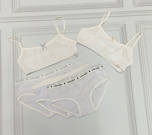 Set 5 piezas ropa interior niña centros blancos panties