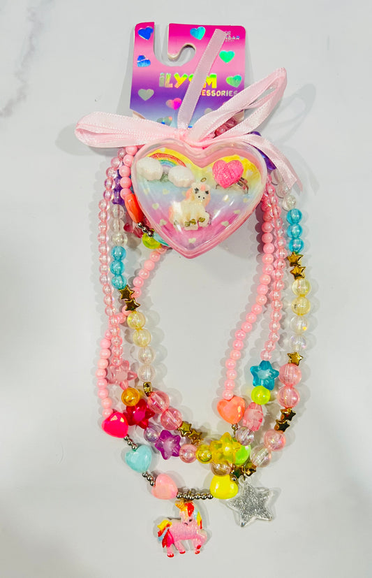 collar, anillo y pulsera dije unicornio y estrella