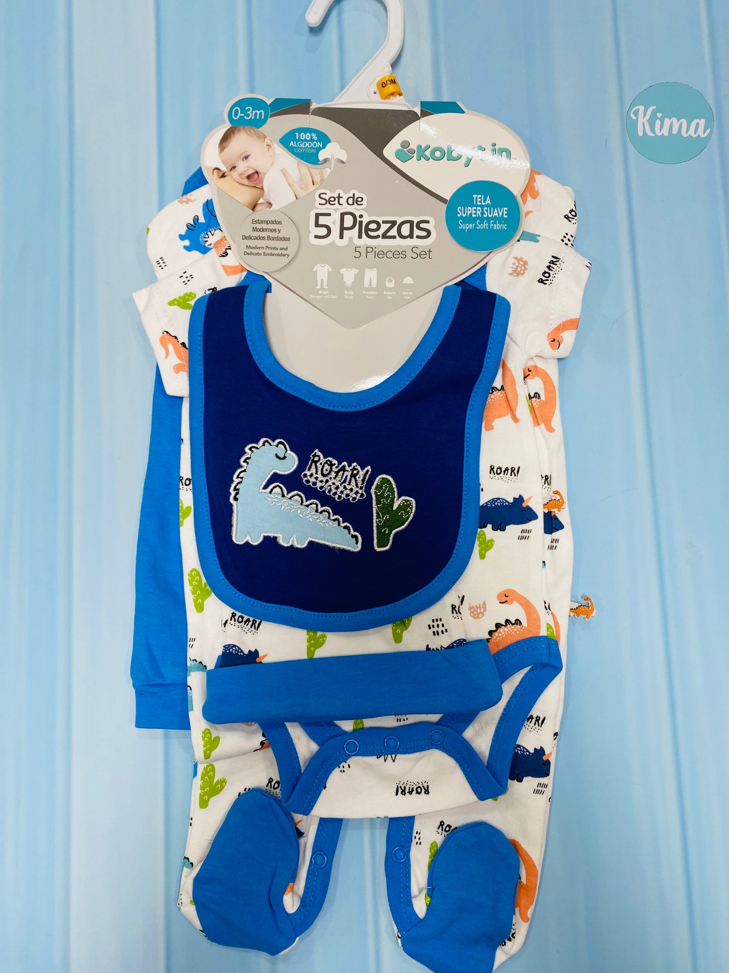 Set de 5 piezas dinosaurio Niño Kobytin