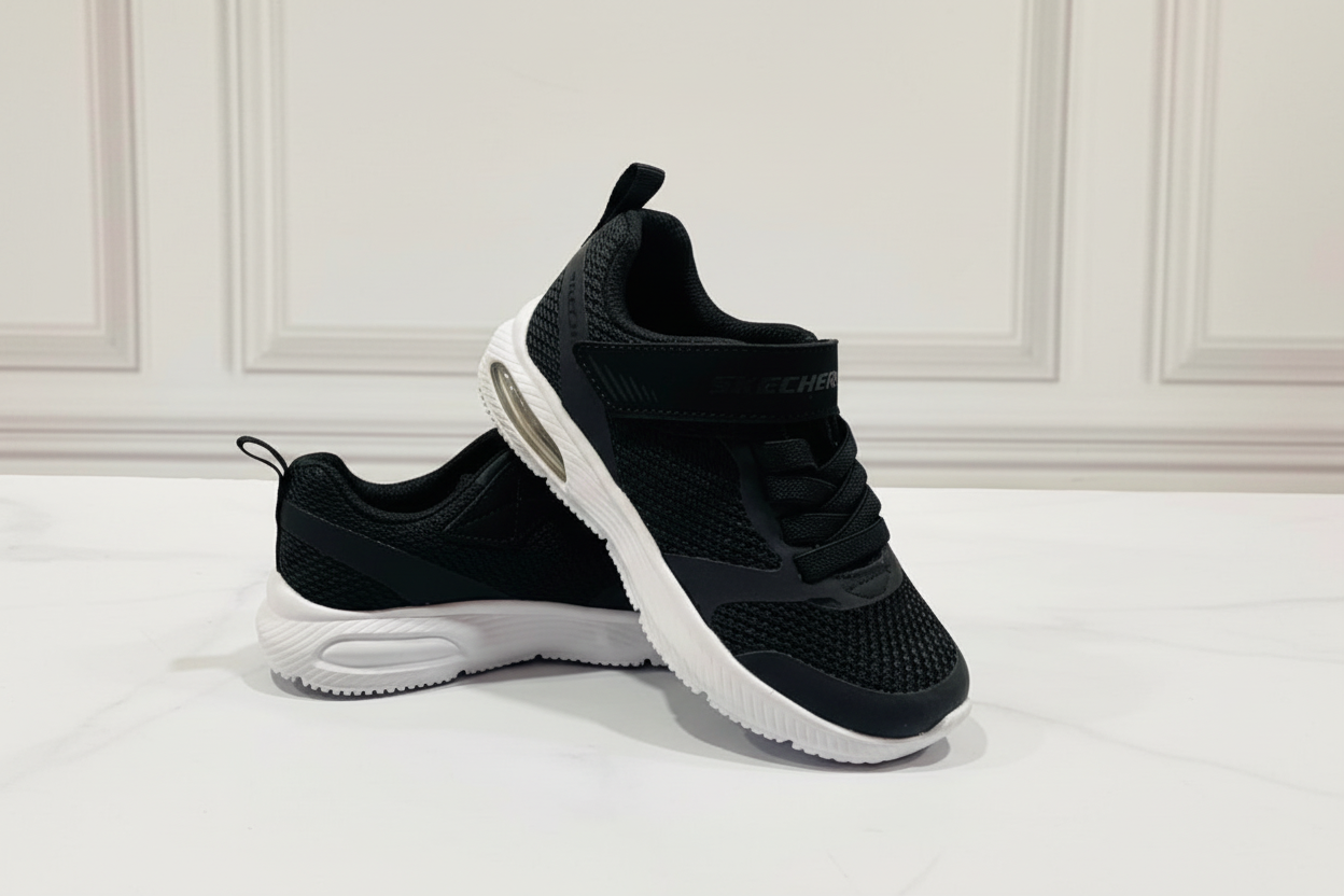 Tenis Negros Niño niña Skechers plantilla blanca zapatos negros