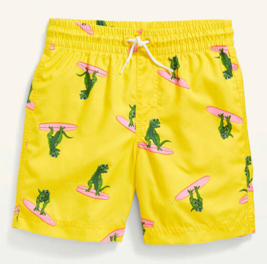 Calzoneta Short traje de baño old baby amarillo dinosaurio nino