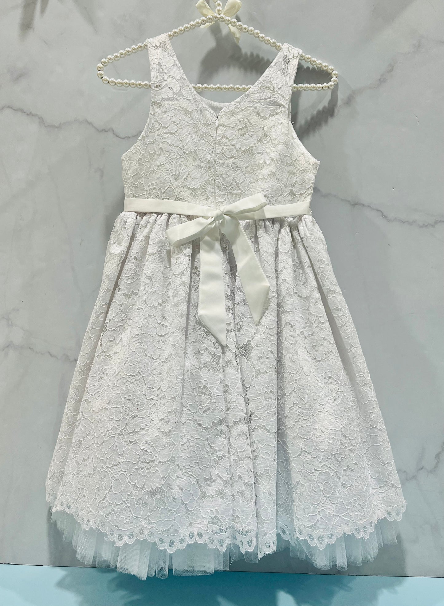 Vestido gala blanco bordado
