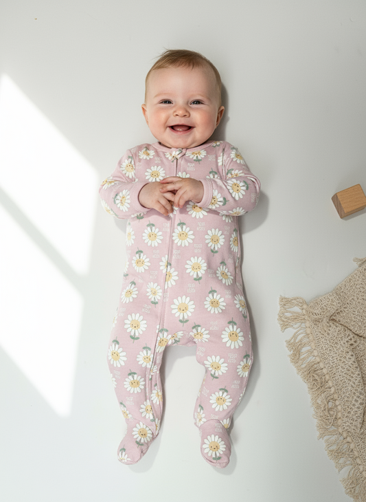 Pijama rosada flores bebe niña Tinytots D00431TT