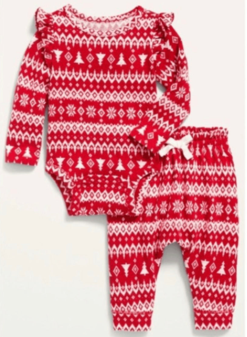 Set 2 piezas Pijama navideña old navy niña 88178928