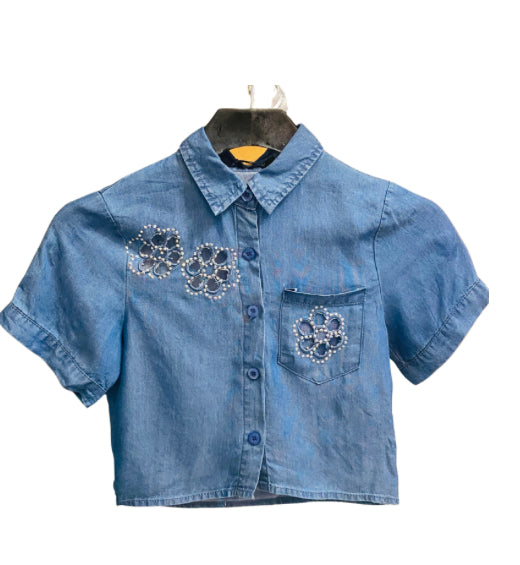 Camisa niña Jeans azul oscuro flores CTG1188-27 590390 promo 2x1000