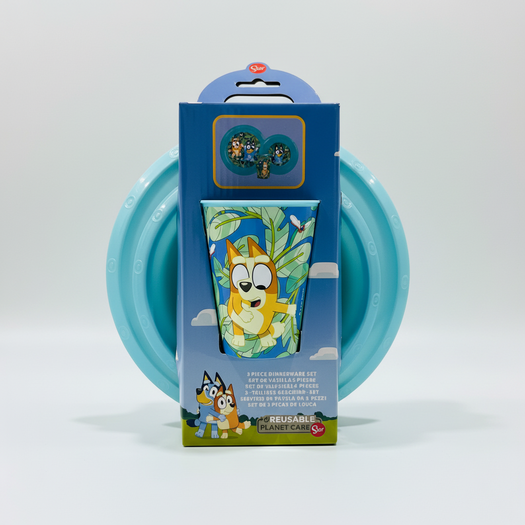 Set plato vaso Bluey 3 pcs promo