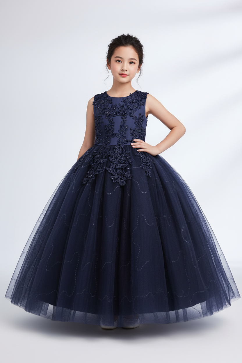 Vestido azul largo lentejuelas para evento de gala