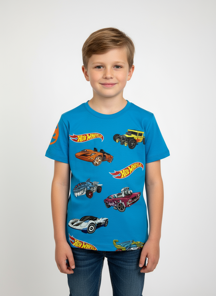 Camisa azul claro niño Hotwheels Disney HW-91405
