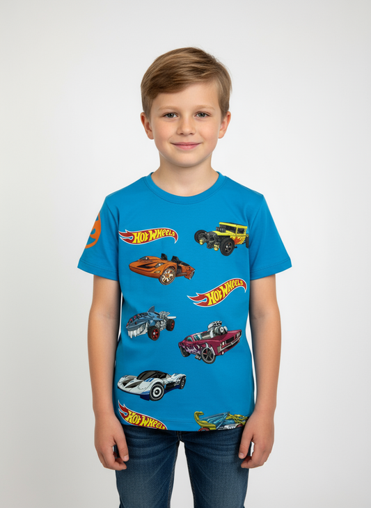 Camisa azul claro niño Hotwheels Disney HW-91405