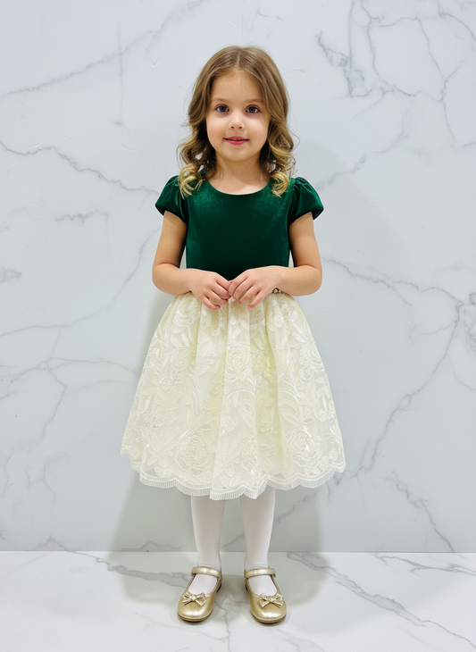 Vestido gala eventos blanco verde Jessica simpsom 84788976