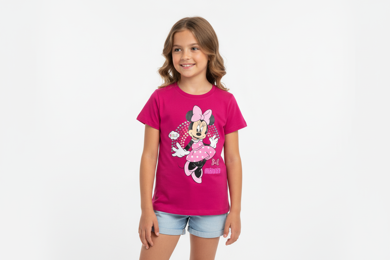 Camisa rosado fucsia niña Minnie Disney MM-2588 promo 3x1000